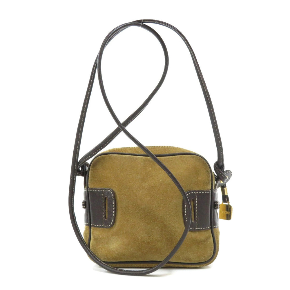 Loewe Brown Anagram bag camera suede leather embossed Brown